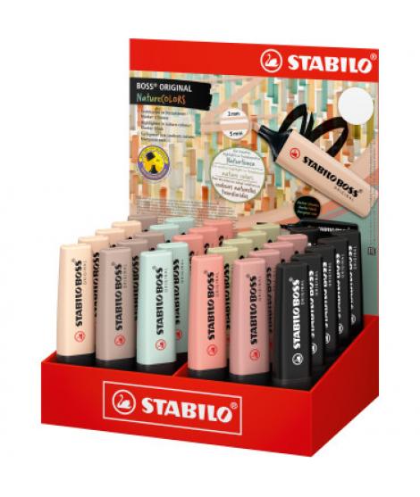 Stabilo Boss Naturecolors Expositor de 30 Marcadores - Trazo entre 2 y 5mm - Tinta con Base de Agua - Colores Siena, Beige, Ocre