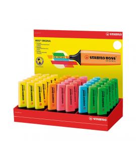 Stabilo Boss 70 Expositor de 45 Marcadores Fluorescentes - Trazo entre 2 y 5mm - Recargable - Tinta con Base de Agua - Colores S