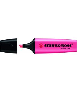 Stabilo Boss 70 Rotulador Marcador Fluorescente - Trazo entre 2 y 5mm - Recargable - Tinta con Base de Agua - Color Rosa Fluores