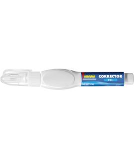 Imedio Boligrafo Corrector 8ml - Cuerpo Blando, Facil de Apretar - Punta Metalica para una Aplicacion Precisa - Secado Rapido