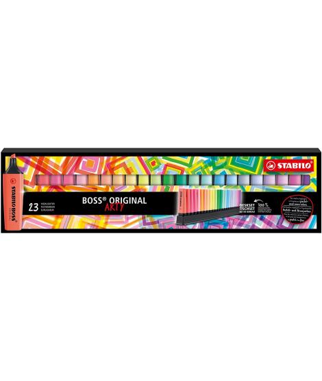 Stabilo Boss Arty Line Pack de 23 Marcadores Fluorescentes - Trazo entre 2 y 5mm - Recargable - Tinta con Base de Agua - Colores