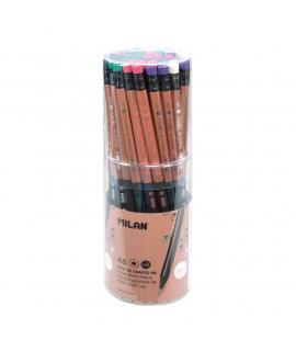 Milan Copper Lapiz de Grafito Hexagonal con Goma - Mina HB de 2.2mm - Resistente a la Rotura - Para Escritura y Dibujo - Colores