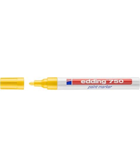 Edding 750 Rotulador Permanente - Punta Redonda - Trazo entre 2 y 4 mm. - Tinta Opaca - Secado Rapido - Color Amarillo