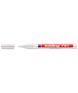 Edding 751 Rotulador Permanente - Punta Redonda - Trazo entre 1 y 2 mm. - Tinta Opaca - Secado Rapido - Color Blanco