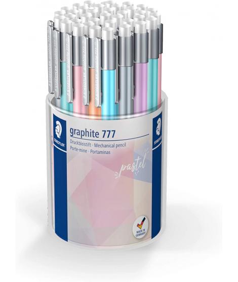 Staedtler Graphite 777 Pack de 36 Portaminas - Trazo 0.5mm - Cuerpo Engomado - Colores Surtidos