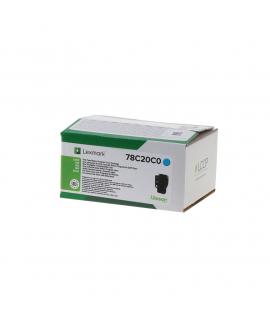 Lexmark CS421/CS521/CS622/CX421/CX522/CX622/CX625 Cyan Cartucho de Toner Original - 78C20C0