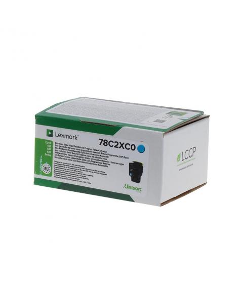 Lexmark CS421CS521CS622CX421CX522CX622CX625 Cyan Cartucho de Toner Original - 78C2XC078C2XCE