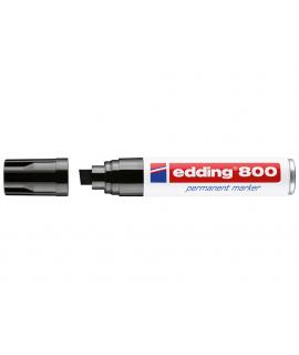 Edding 800 Rotulador Permanente - Punta Biselada - Trazo entre 4 y 12 mm. - Recargable - Secado Instantaneo - Color Negro