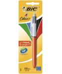Bic 4 Colours Original Fine Boligrafo de Bola Retractil - Punta Fina de 0.8mm - Tinta con Base de Aceite - Cuerpo Rojo/Blanco - 