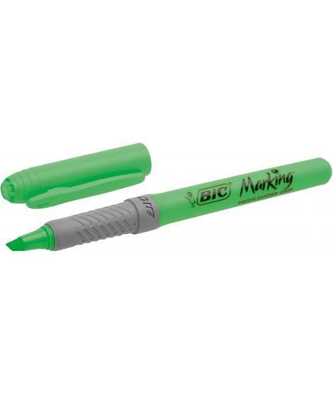 Bic Highlighter Grip Marcador Fluorescente - Tinta con Base de Agua - Punta Biselada - Trazo entre 1.60 y 3.30 mm - Color