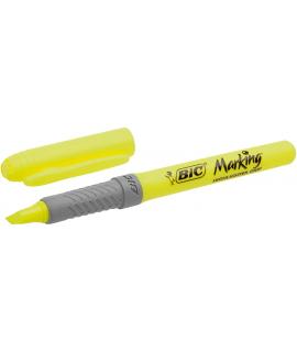 Bic Highlighter Grip Marcador Fluorescente - Tinta con Base de Agua - Punta Biselada - Trazo entre 1.60 y 3.30 mm - Color