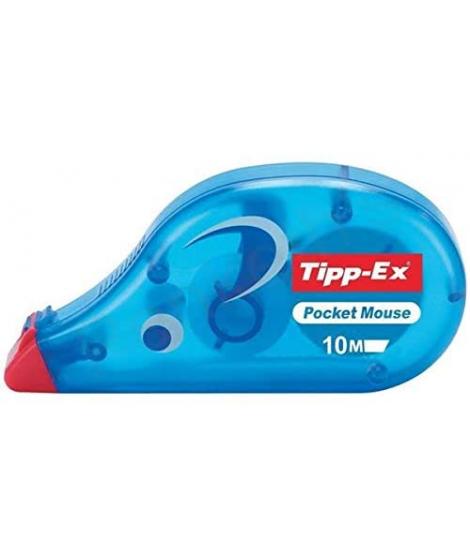 Tipp-Ex Pocket Mouse Cinta Correctora 4.20mm x 10m - Resistente - Escritura Instantanea - Capuchon Protector