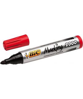 Bic Marking 2000 Ecolutions Rotulador Permanente - Tinta con Base de Alcohol - Ecologico - Secado Rapido - Color Rojo