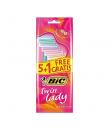 Bic Twin Lady Pack de 5+1 Maquinillas de Depilacion Desechables de 2 Hojas