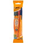 Bic Orange Original Fine Pack de 4 Boligrafos de Bola - Punta Redonda de 0.8mm - Trazo de 0.3mm - Tinta con Base de Aceite - Cue