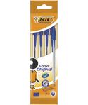 Bic Cristal Original Pack de 4 Boligrafos de Bola - Punta Redonda de 1.0mm - Trazo 0.4mm - Tinta con Base de Aceite - Color Azul