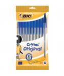 Bic Cristal Original Pack de 10 Boligrafos de Bola - Punta Redonda de 1.0mm - Trazo 0.4mm - Tinta con Base de Aceite - Color