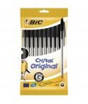 Bic Cristal Original Pack de 10 Boligrafos de Bola - Punta Redonda de 1.0mm - Trazo 0.4mm - Tinta con Base de Aceite - Color