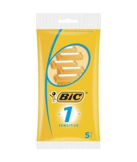 Bic Sensitive 1 Pack de 5 Maquinillas de Afeitar Desechables de 1 Hoja