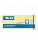 Milan Pack de 3 Blocs de 100 Notas Adhesivas Removibles - Tamaño 38x50mm - Color Amarillo Claro