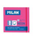 Milan Bloc de 100 Notas Adhesivas - Removibles - 76mm x 76mm - Color Rosa Neon