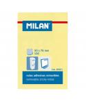 Milan Bloc de 100 Notas Adhesivas - Removibles - 50mm x 76mm - Color Amarillo Claro