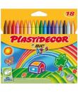 Bic Kids Plastidecor Caja de 18 Lapices de Cera - Extraresistentes - Facil de Sacar Punta - No Mancha