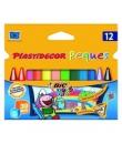 Bic Kids Plastidecor Peques Caja de 12 Lapices de Cera Triangulares - Ideal Niños Pequeños - Textura blanda - No Mancha