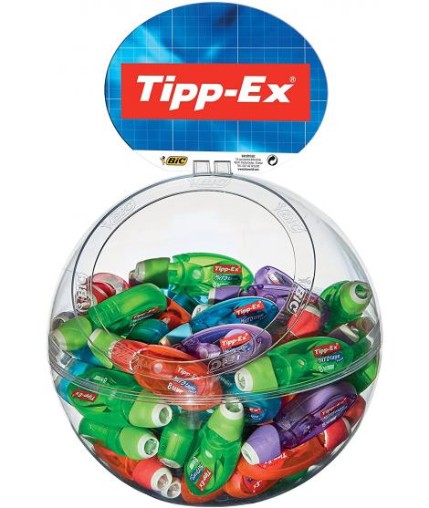 Tipp-Ex Micro Tape Twist Expositor 60 Cintas Correctoras 5.00mm x 8m - Cabezal Rotativo - Escritura Instantanea - 4 Colores