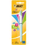 Bic 4 Colours Fun Boligrafo de Bola Retractil - Punta Media de 1.0mm - Tinta con Base de Aceite - Tinta de Colores: Rosa,