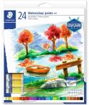 Staedtler Pack de 24 Tubos de Acuarela 12ml - Colores Brillantes - Usar en Papel Acuarela o Cartulina - Colores Surtidos