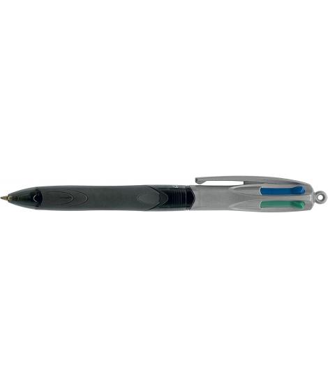 Bic 4 Colours Grip Pro Boligrafo de Bola Retractil con Grip - Punta Media de 1mm - Trazo de 0.4mm - Tinta con Base de Aceite - C