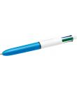Bic 4 Colours Mini Boligrafo de Bola Retractil - Punta Media de 1mm - Trazo de 0.4mm - Tinta con Base de Aceite - Cuerpo Blanco/