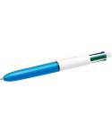 Bic 4 Colours Mini Boligrafo de Bola Retractil - Punta Media de 1mm - Trazo de 0.4mm - Tinta con Base de Aceite - Cuerpo Blanco/
