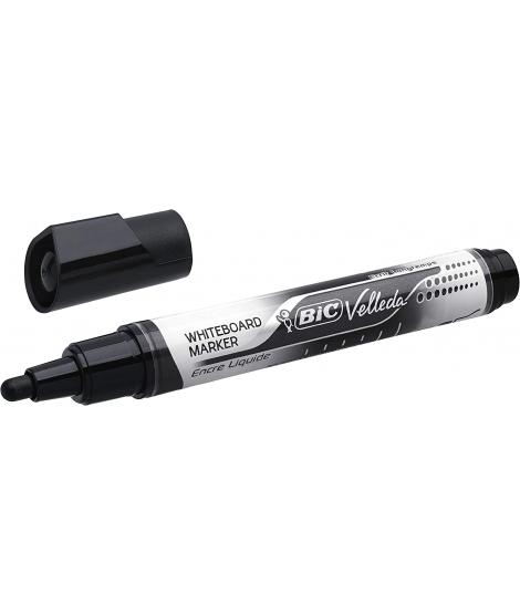 Bic Velleda Liquid Ink Marcador para Pizarra - Punta Media - Trazo 2.3mm - Tinta Liquida con Base de Alcohol - Color Negro