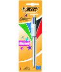 Bic 4 Colours Shine Boligrafo de Bola Retractil - Punta Media de 1.0mm - Tinta con Base de Aceite - 4 Colores de Tinta