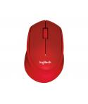 Logitech M330 Silent Plus Raton Inalambrico 1000dpi - Silencioso - 3 Botones - Uso Diestro - Color Rojo