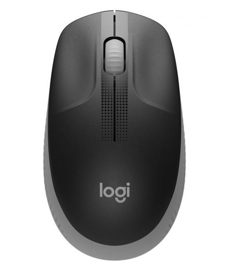 Logitech M190 Full Size Raton Inalambrico USB 1000dpi - 3 Botones - Gran Tamaño - Uso Ambidiestro - Color Negro/Gris Claro