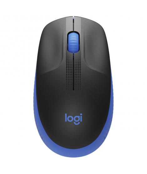 Logitech M190 Full Size Raton Inalambrico USB 1000dpi - 3 Botones - Gran Tamaño - Uso Ambidiestro - Color Negro/Azul