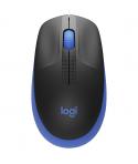 Logitech M190 Full Size Raton Inalambrico USB 1000dpi - 3 Botones - Gran Tamaño - Uso Ambidiestro - Color Negro/Azul