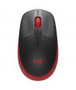 Logitech M190 Full Size Raton Inalambrico USB 1000dpi - 3 Botones - Gran Tamaño - Uso Ambidiestro - Color Negro/Rojo