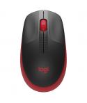 Logitech M190 Full Size Raton Inalambrico USB 1000dpi - 3 Botones - Gran Tamaño - Uso Ambidiestro - Color Negro/Rojo