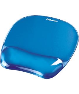 Fellowes Crystal Alfombrilla con Reposamuñecas de Gel - Resistente a las Manchas - 20x23cm - Color Azul