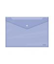 Dohe Sobre con Cierre de Broche - Tamaño Folio Plus Apaisado - Polipropileno Cristal Transparente 150 Micras - Color Morado