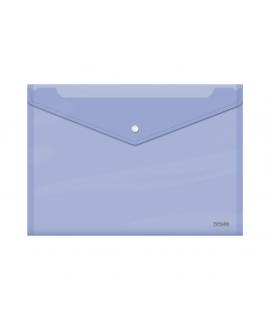 Dohe Sobre con Cierre de Broche - Tamaño Folio Plus Apaisado - Polipropileno Cristal Transparente 150 Micras - Color Morado