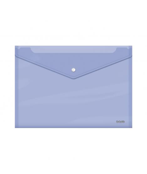 Dohe Sobre con Cierre de Broche - Tamaño Folio Plus Apaisado - Polipropileno Cristal Transparente 150 Micras - Color Morado