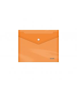 Dohe Sobre con Cierre de Broche - Tamaño A5 - Polipropileno Cristal Transparente 150 Micras - Color Naranja