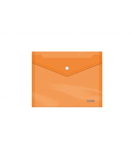 Dohe Sobre con Cierre de Broche - Tamaño A5 - Polipropileno Cristal Transparente 150 Micras - Color Naranja