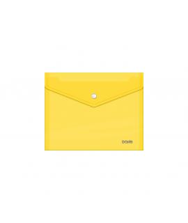 Dohe Sobre con Cierre de Broche - Tamaño A5 - Polipropileno Cristal Transparente 150 Micras - Color Amarillo