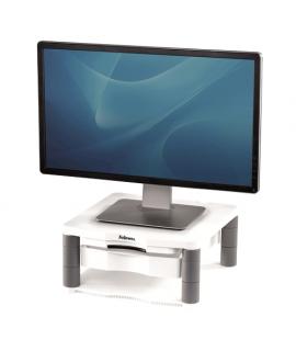 Fellowes Soporte para Monitor Plus - Ajustable en 5 Alturas - Cajon de Almacenamiento - Hasta 36kg - Color Gris